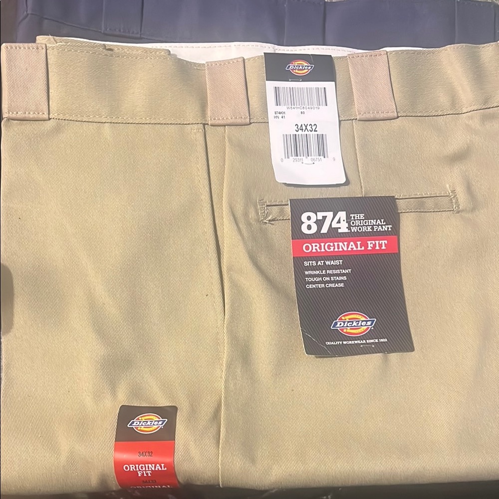 Dickies 874 Original Fit Pants in Cream and Navy